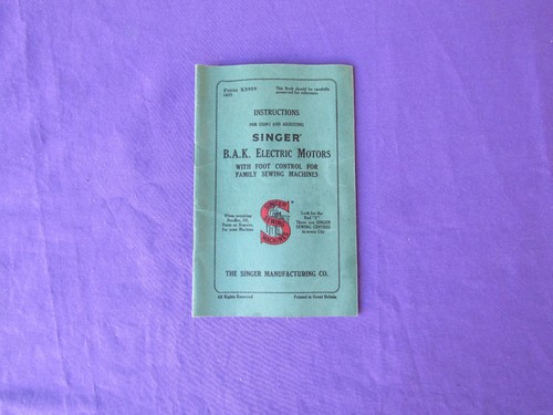 Singer k electric motor - b.a.k,