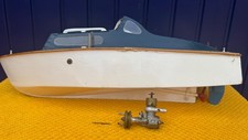 A rare, Aero Kits Sea Nymph model boat with a rare DC Ltd Spitfire marine engine