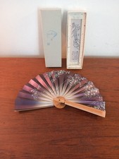 SMALL ORIENTAL HAND FAN PAPER & WOOD