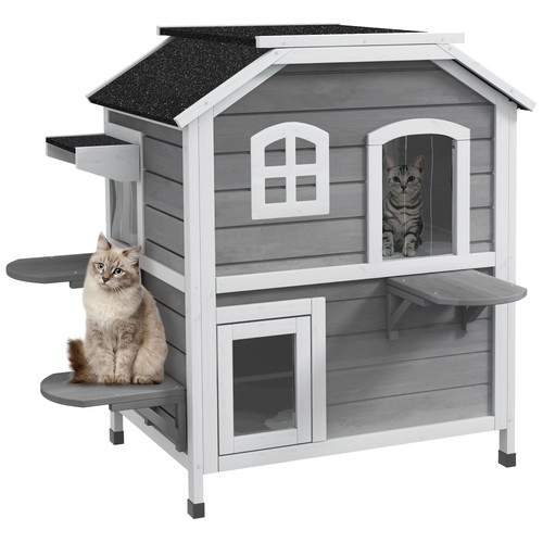 Pawhut wooden story - wooden, 2-story
