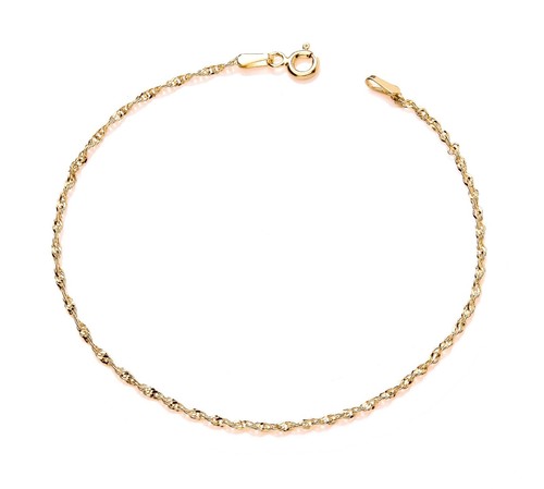 9ct yellow gold silver 5 - silver, 7.5"