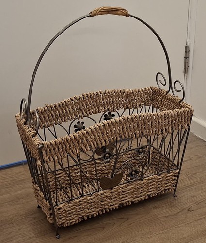 Vintage wicker wrought iron - wicker,