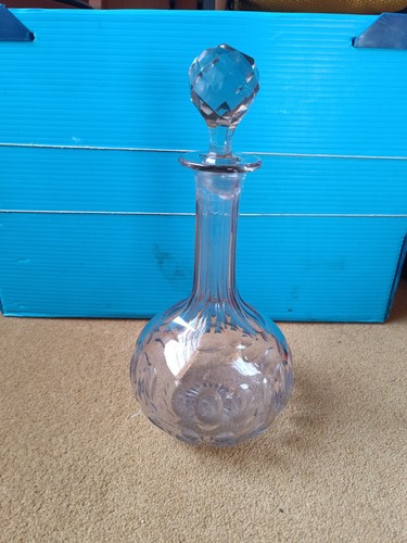 Vintage glass crystal decanter - vintage,