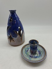 Canterbury Studio Pottery X 2. Candlestick and Tealight Holder. Excellent 