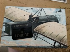1912 Aviation London Themed Old Postcard Aeroplanes Aircraft WW1 Flying Visit