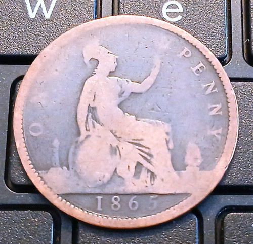 1865 victoria one penny - victoria,