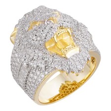 MOISSANITE Mens Large Lion