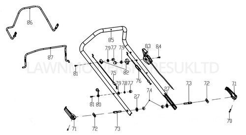 Cobra lawnmower upper handle - ,