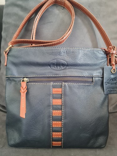 Rowallan leather navy and - and, tan