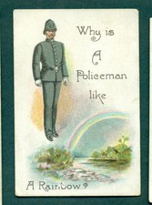 LAMBERT & BUTLER - CONUNDRUMS(GREEN BACK)  no.8 (POLICEMAN) 1901 ISSUE TYPE CARD