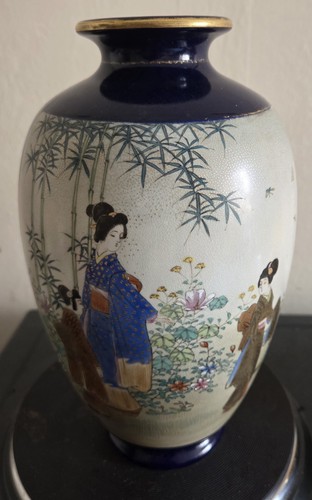 Japanese satsuma fuzan cobalt - fuzan,