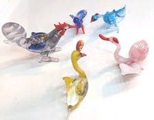 Vintage glass birds - glass,