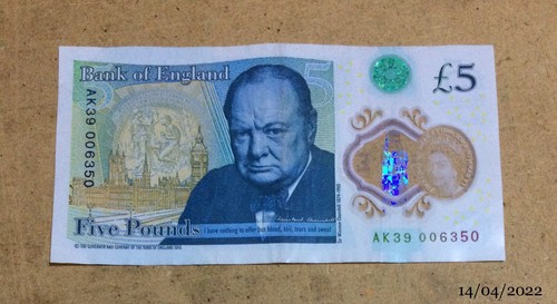 Ak39 006350 new 5 - £5, note