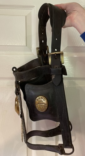 Antique black leather heavy - black,