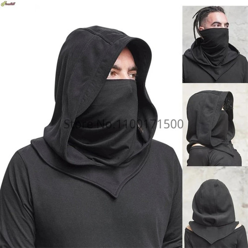Unisex black hooded - black, cape