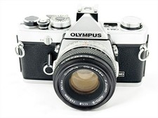Olympus OM-1 Film Camera & F Zuiko 50mm F1.8 Lens - New Seals - Leather Case