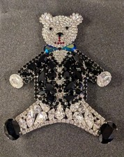 Butler and Wilson women's extra large vintage suited teddy bear brooch rare