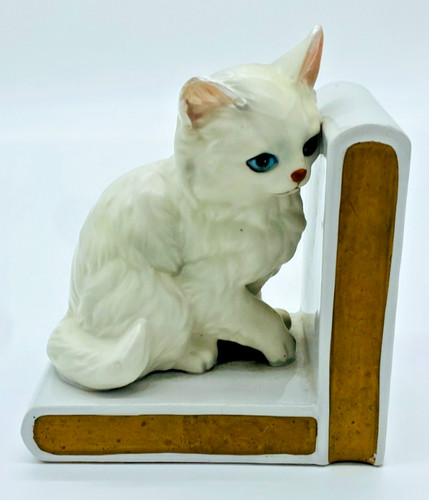Vintage white longhair cat - vintage,