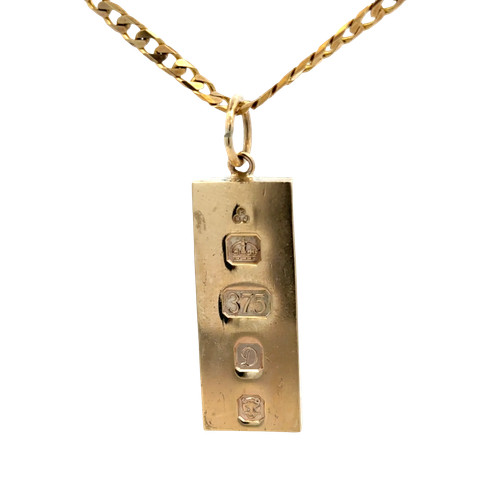 9ct yellow gold ingot pendant