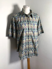 James Meade floral shirt blouse UK 20 VGC Liberty Print dark pattern