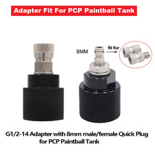 PCP G1/2-14 Thread Adapter For HPA Paintball CO2 Tank Regulator W 8mm QD 4500PSI