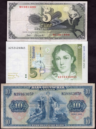 West germany banknotes - west, germany,