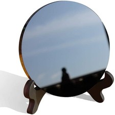 Natural Mexican Obsidian Mirror Disc Reiki Fengshui Home Decoration Gift'.