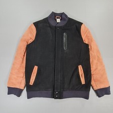 Nike Mens Jacket Black Large Varsity Destroyer Bomber Wool Full Zip