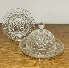Beautiful Vintage Cut Glass Cheese Dome