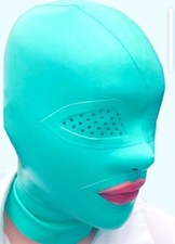 Latex Gummi Rubber Hood/mask  pepperpot Eyed hood with zip pick size and 1colour