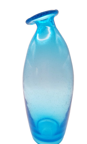 Turquoise glass bud vase - turquoise,
