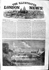 Old Antique Print 1863 Iron