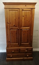 Solid pine double wardrobe
