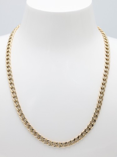 Gold curb link - curb, chain