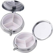 2pck Compact Round Pill Box