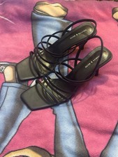 Charles & Keith Black Heeled Sandals, Size UK8