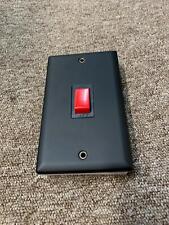 Volex 45A DP Sw Blk Ins Matt Black Angled Edge cooker switch