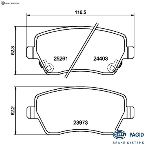Brake pad set disc - set,