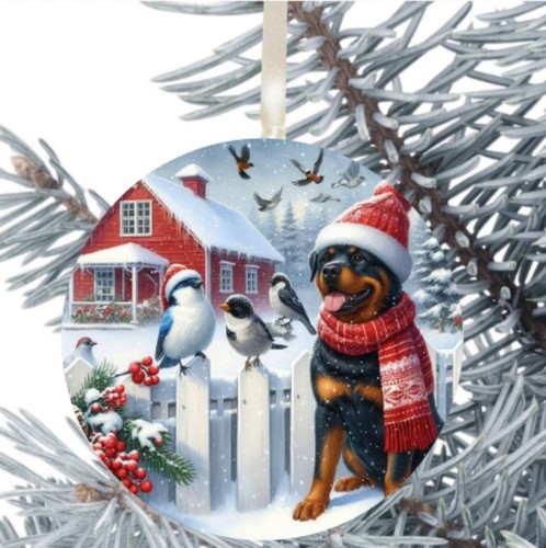 Rottweiler dog hanging bauble - dog,