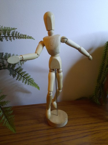 Wooden jointed human figure - human,