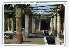Vintage Postcard Pompeii Volcano Ruined House of Loreio Tiburtino Unposted