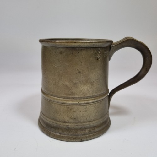 Antique 19thc pewter pint - antique,