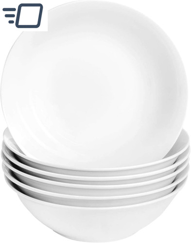 White cereal bowls 18cm - 6x,