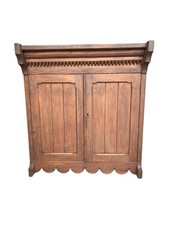  1860s Antique Pitch Pine ECCLESIASTICAL Chapel Bible Cupboard gothic in style 