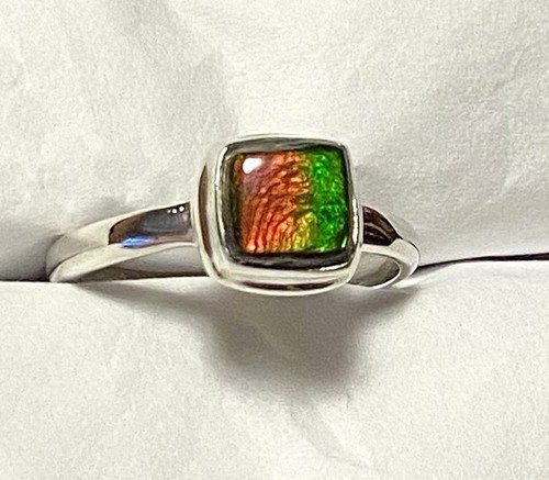 Natural canadian ammolite ring - natural,