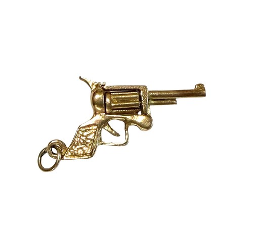 9ct vintage pistol - , charm