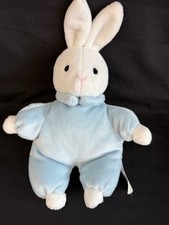 Mothercare Vintage Blue Soft Bunny Comforter Toy Retired 