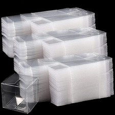 100PCS PVC Clear Transparent Macaron Square Cube Boxes Wedding Favour Gift Candy