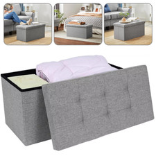 Folding ottoman storage box - folding,
