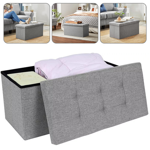 Folding ottoman storage box - folding,
